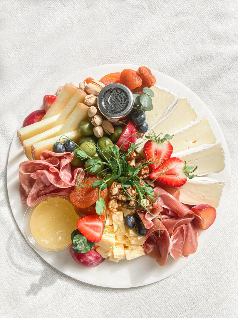 DIY Spring Inspired Cheese and Charcuterie Board Display